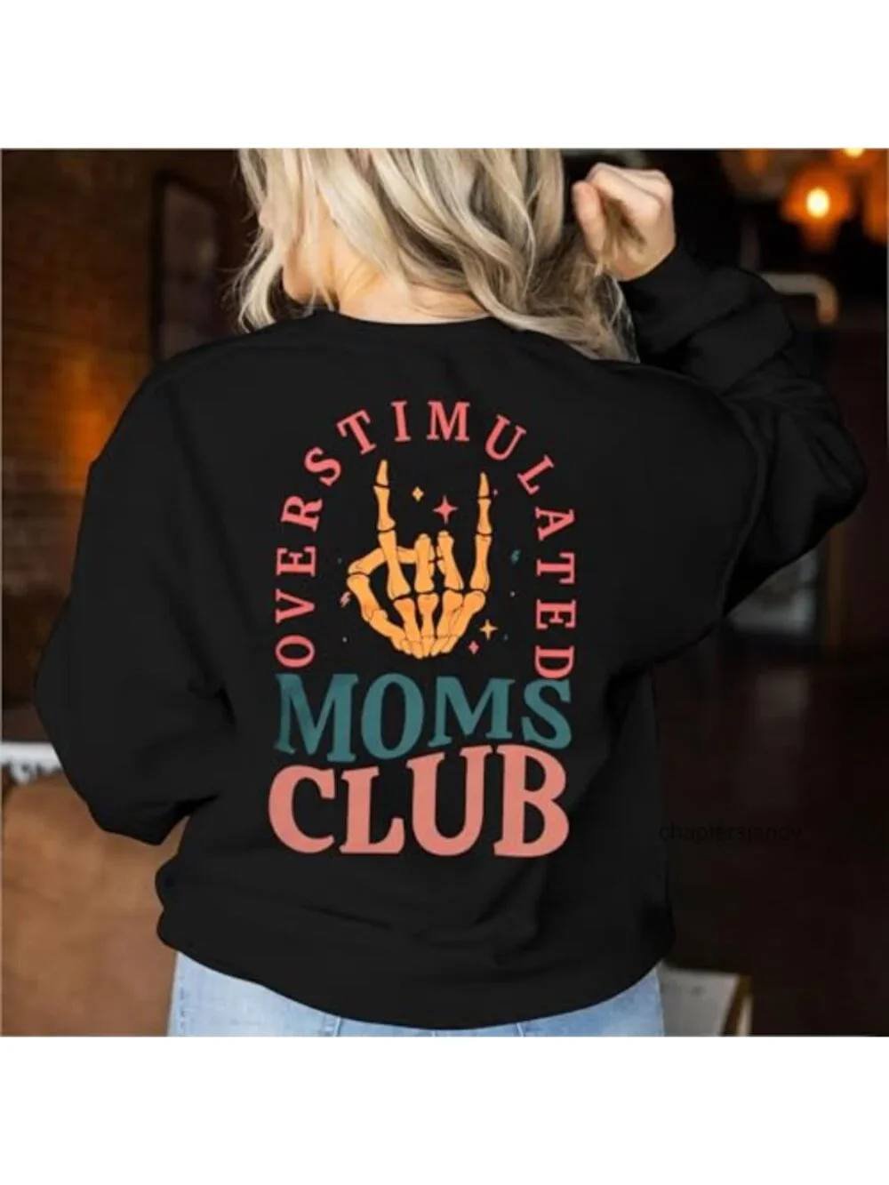 Oversized Mama Sweatshirt Crewneck Pullover Cotton Mom Life Top